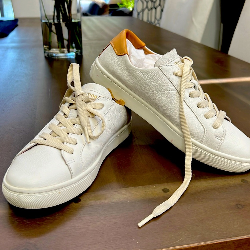 Soludos Leather White Sneakers